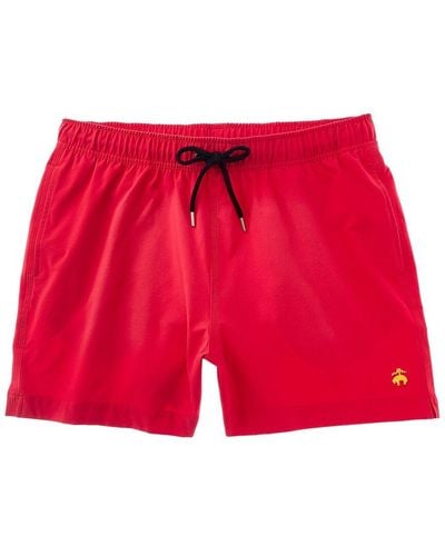 Brooks Brothers Solid Swim Trunk - Red