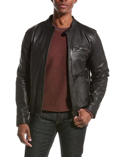 Billy Reid Racer Leather Jacket - Black
