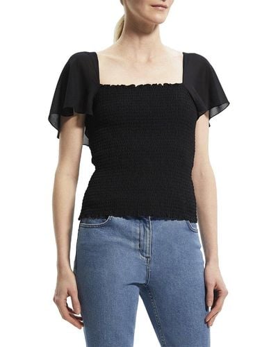 Theory Smocked Top - Black