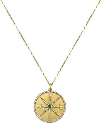 Forever Creations USA Inc. Forever Creations 14k Compass Pendant Necklace - Metallic