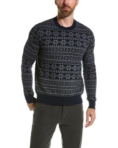 Loft 604 Fairisle Crewneck Sweater - Black