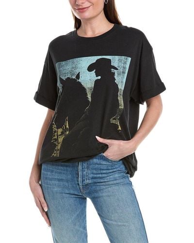 Girl Dangerous Cowgirl Sunset T-shirt - Black