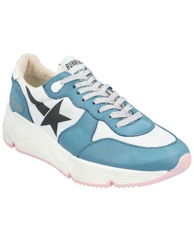 Golden Goose Running Sole Leather Trainer - Blue