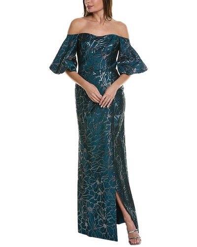 Rene Ruiz Brocade Mermaid Gown - Green