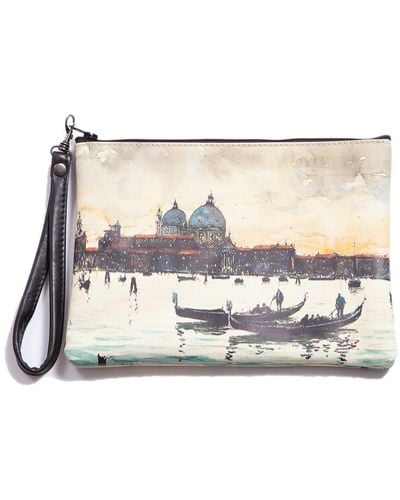 Blue Pacific Istanbul Leather Wristlet - Natural