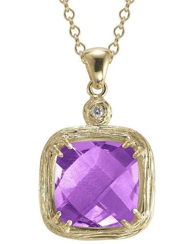 I. REISS Color Collection 14k 3.77 Ct. Tw. Diamond & Amethyst Necklace - Pink