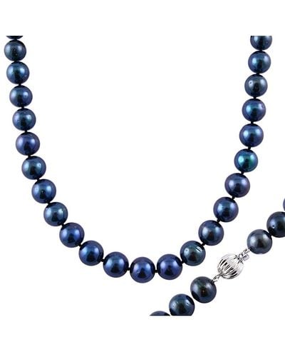 Splendid 14k 9-10mm Pearl Necklace - Blue