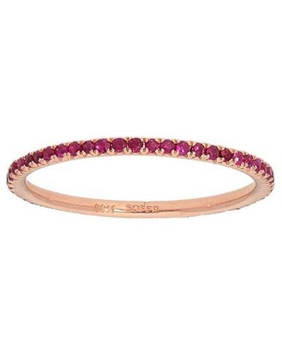 Nephora 14k Rose Gold 0.58 Ct. Tw. Diamond & Ruby Stackable Eternity Ring - White