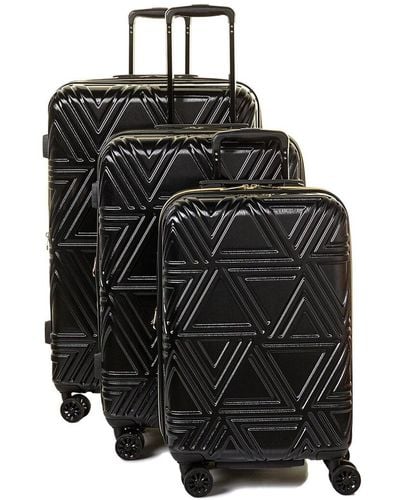 Badgley Mischka Contour Collection 3pc Hardside Luggage Set - Black