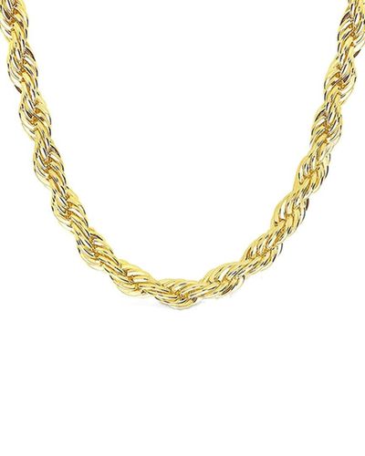 Sterling Forever 14k Plated Rope Twist Chain Necklace - Metallic