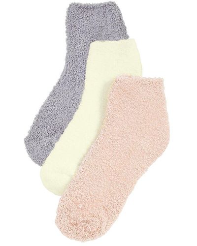 Stems Set Of 3 Cozy Sock - White