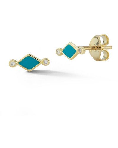 Ember Fine Jewelry 14k Diamond Studs - Blue