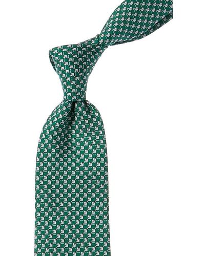 Ferragamo Mouse Print Tie - Green