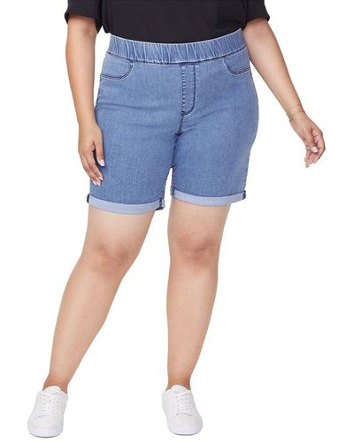 NYDJ Plus Pull On Denim Short - Blue