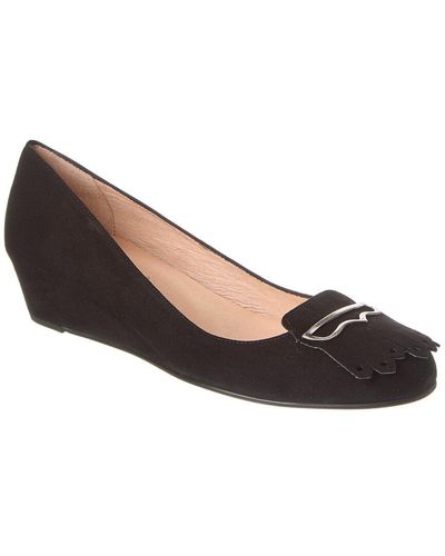 French Sole Evolve Suede Wedge Pump - Black