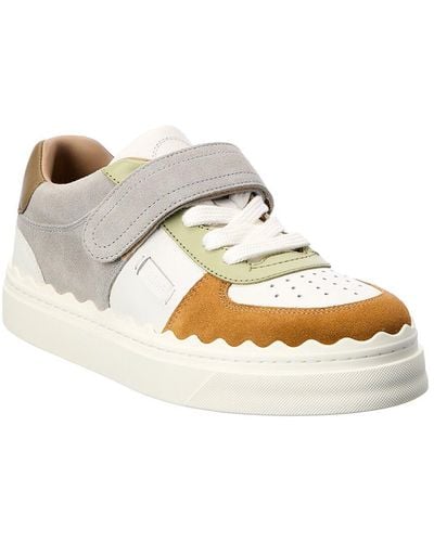 Chloé Lauren Leather & Suede Sneaker - White