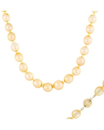 Masako Pearls Splendid Pearls 14k 10-13mm Golden South Sea Pearl Necklace - Metallic
