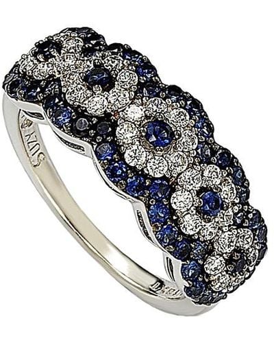 Suzy Levian 18k & Silver 2.09 Ct. Tw. Sapphire Ring - Blue