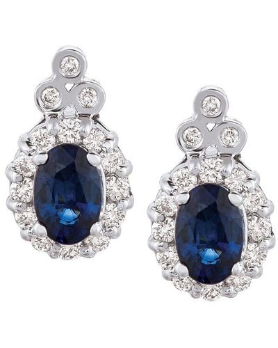 Le Vian Le Vian 14k Vanilla Gold 1.40 Ct. Tw. Diamond & Sapphire Earrings - Blue