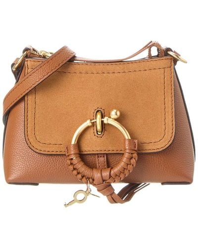 See By Chloé Joan Mini Leather & Suede Crossbody - Brown