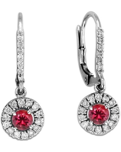 Diana M. Jewels Fine Jewelry 14k 1.55 Ct. Tw. Diamond & Ruby Drop Earrings - White