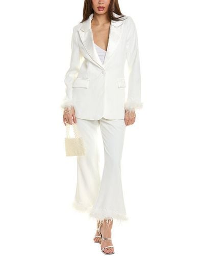 Beulah London Blazer & Pant Set - White