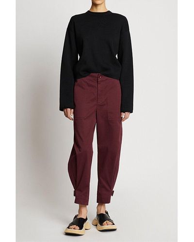 Proenza Schouler Twill Tapered Pant - Purple