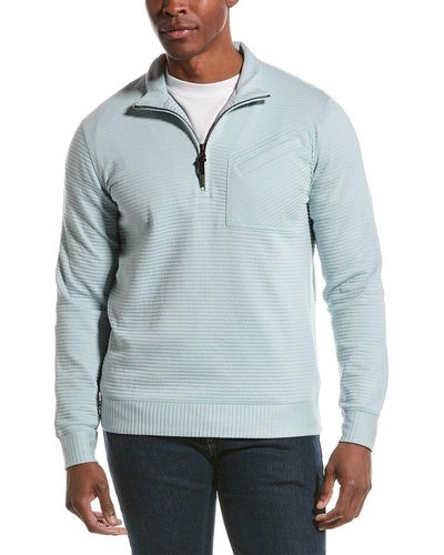 Billy Reid Quilted Half-zip Pullover - Blue