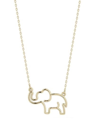 Ember Fine Jewelry 14k Open Elephant Necklace - Metallic