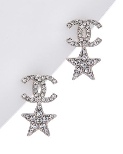 Chanel black enamel and matte gold CC logo clip earrings at 1stDibs