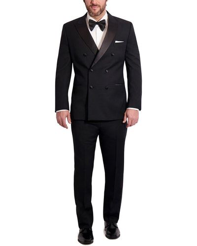 Ike Behar Slim Fit Wool-blend Tuxedo - Black