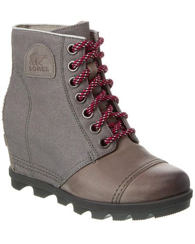Sorel Joan Of Arctic Wedge Ii Pdx Canvas & Leather Boot - Brown