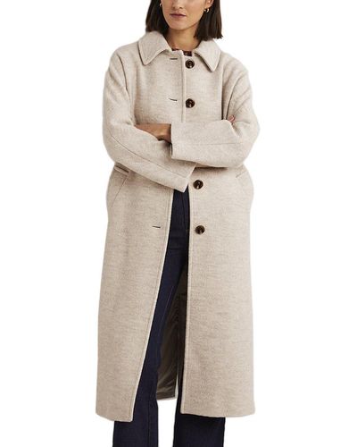 Boden Belted Textured Wool-blend Maxi Coat - Natural