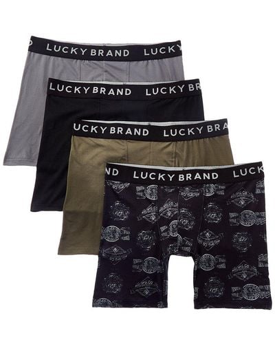 Lucky Brand 4pk Essential Soft Boxer Brief - Black