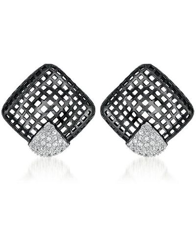 Genevive Jewelry Silver Earrings - Black
