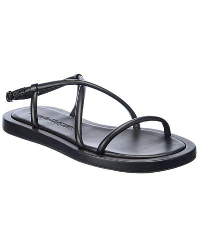 Alexander McQueen Strappy Leather Sandal - Blue