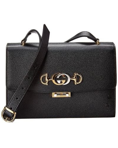 Gucci Zumi Small Leather Shoulder Bag - Black