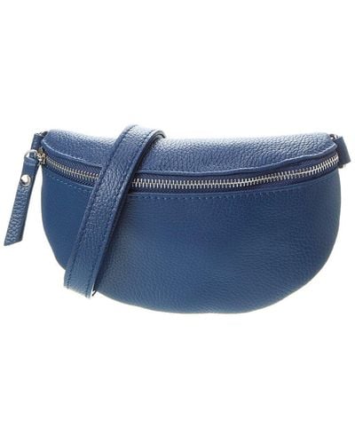 Italian Leather Pouch - Blue