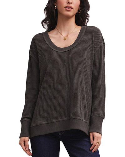 Z Supply Willow Waffle Top - Black