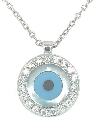 Sabrina Designs 14k 0.23 Ct. Tw. Diamond Evil Eye Necklace - Blue