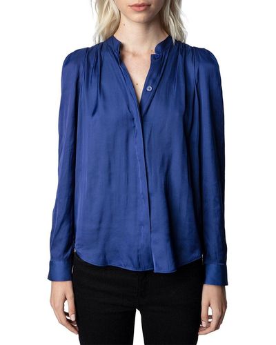 Zadig & Voltaire Touchy Satin Blouse - Blue