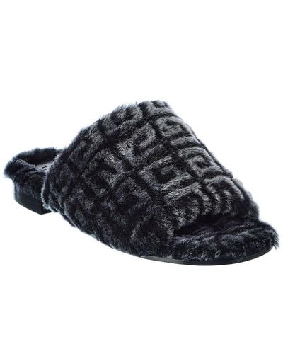 Givenchy 4g Shearling Sandal - Black