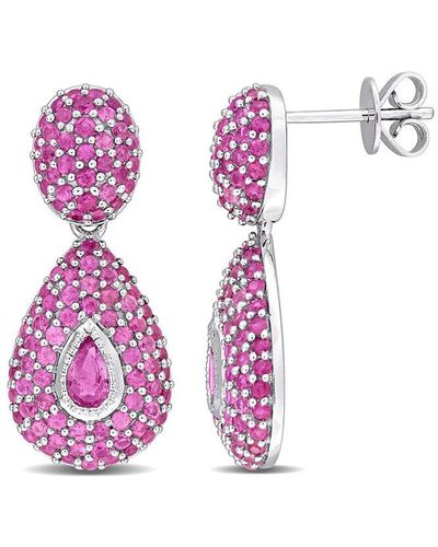 Rina Limor 14k 4.00 Ct. Tw. Pink Sapphire Dangle Earrings