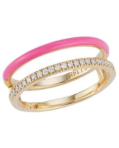 Nephora 14k 0.13 Ct. Tw. Diamond Ring - Pink