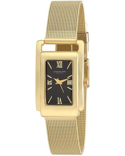 London Fog Thames Gold-tone Alloy Mesh Bracelet Watch 33mm - Metallic