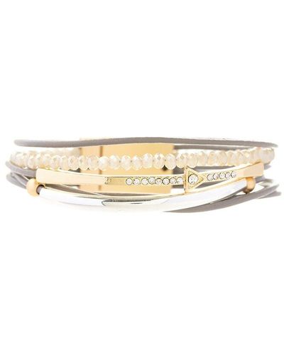 Saachi Crystal Arrow Bracelet - White