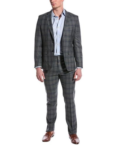 BOSS 2pc Slim Fit Wool Suit - Gray