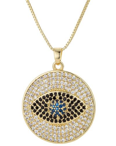 Eye Candy LA Luxe Collection Julian Evil Eye Sterling Silver Chain Necklace With Brass Pendant - Metallic