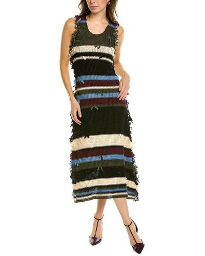 Ferragamo Ferragamo Crochet Midi Dress - Black