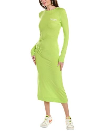 Ganni Fitted Midi Dress - Green